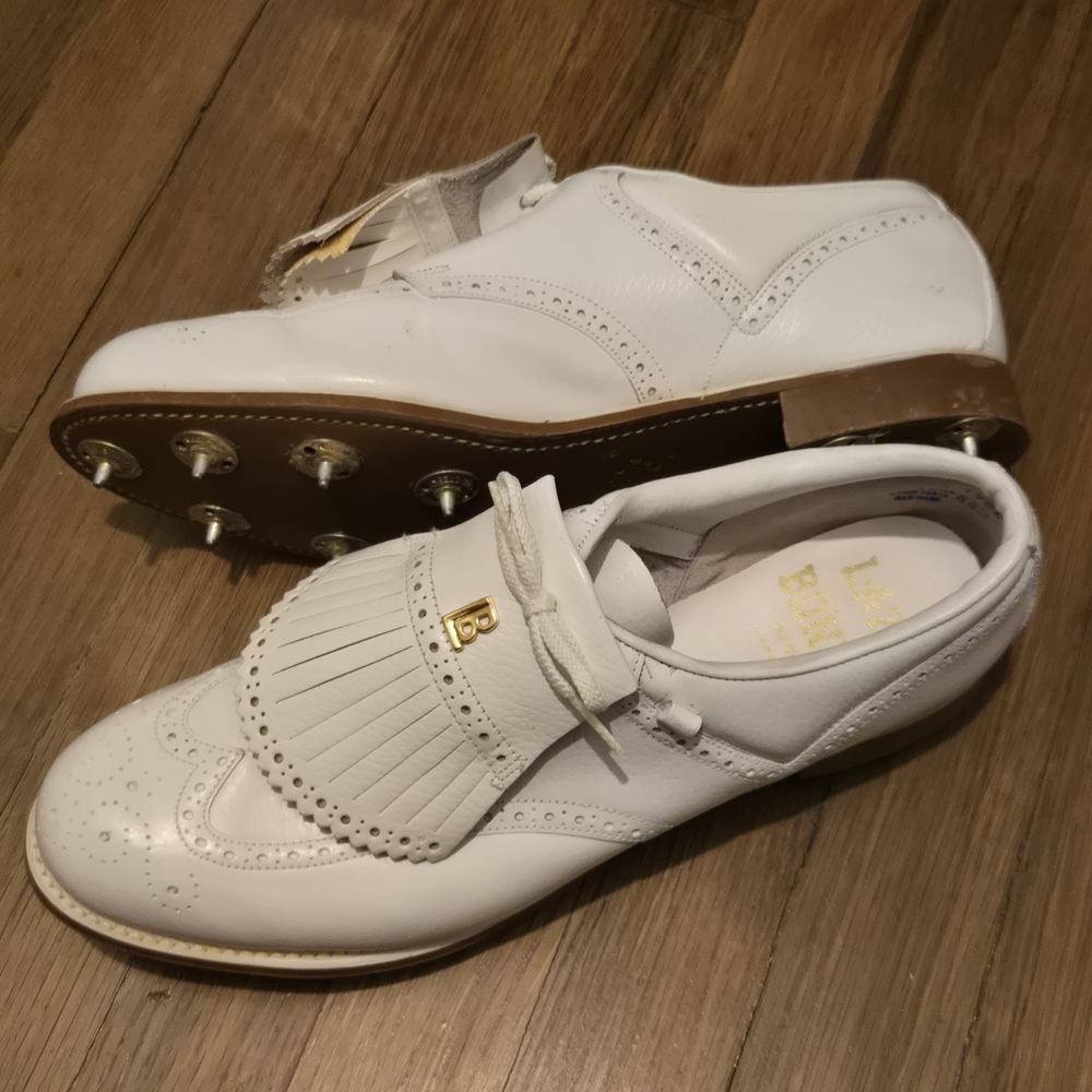 Women's Lazy Bones White Leather GOLF Shoes 10 - Picture 2 of 6